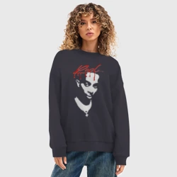 Женский свитшот oversize без начеса хлопок Playboi Carti Whole Lotta Red - фото 2