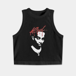 Женская укороченная майка-топ хлопок Playboi Carti Whole Lotta Red