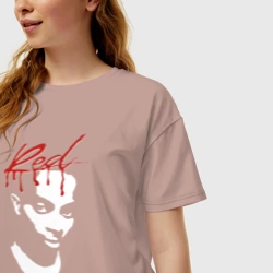 Женская футболка хлопок Oversize Playboi Carti Whole Lotta Red - фото 2