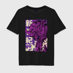 Мужская футболка хлопок Oversize Evangelion Eva-01