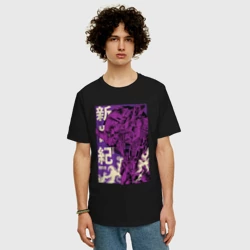 Мужская футболка хлопок Oversize Evangelion Eva-01 - фото 2