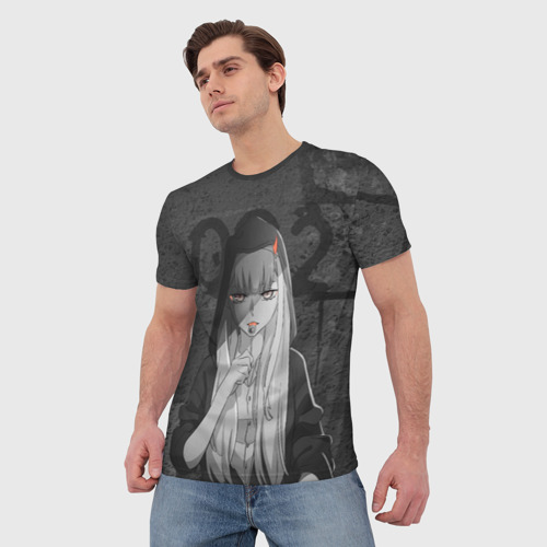 Мужская футболка 3D Zero Two Меланхолия, цвет 3D печать - фото 3