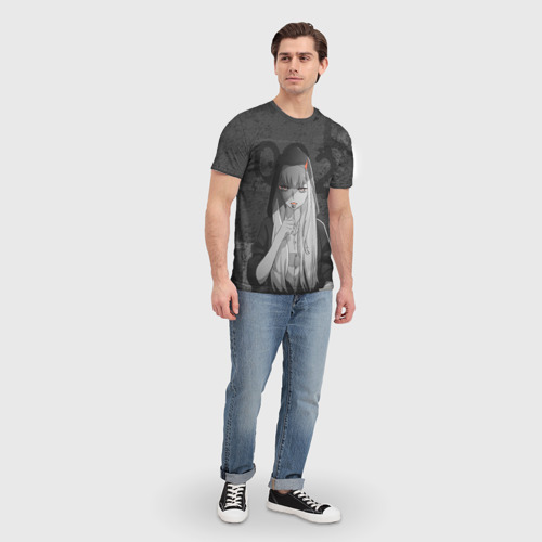Мужская футболка 3D Zero Two Меланхолия, цвет 3D печать - фото 5