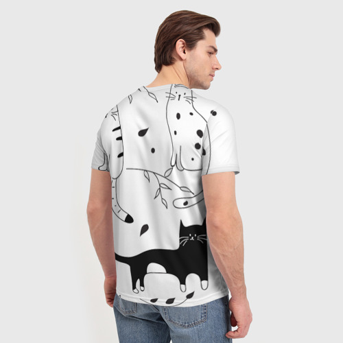 Мужская футболка 3D с принтом Кис-Кис, вид сзади #2
