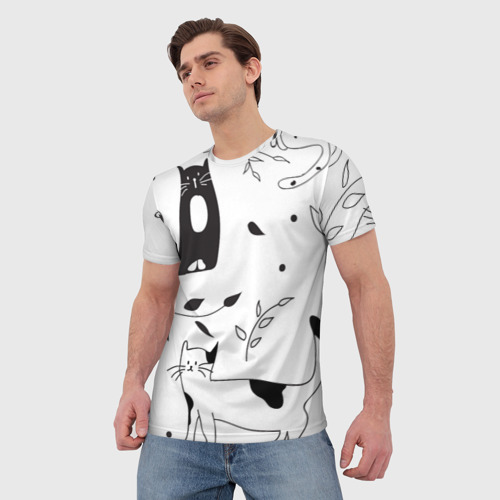 Мужская футболка 3D с принтом Кис-Кис, фото на моделе #1