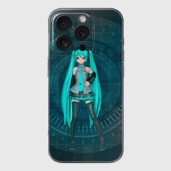 Чехол для iPhone 16 Pro Max силиконовый с защитой камеры Мику Хацуне