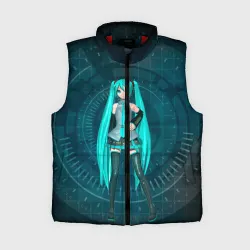 Женский жилет утепленный 3D Мику Хацуне