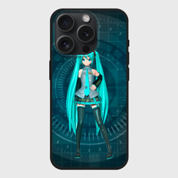 Чехол силиконовый для Apple iPhone 15 Pro матовый Мику Хацуне