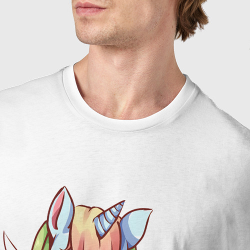 Мужская футболка хлопок Cute Unicorn, цвет белый - фото 6
