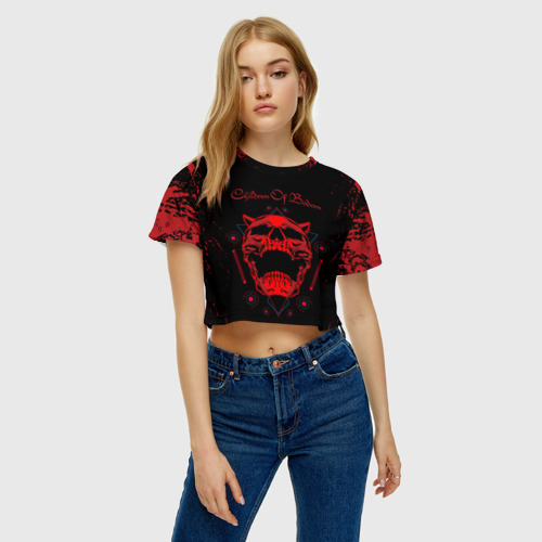 Женская футболка Crop-top 3D Children of Bodom Blood, цвет 3D печать - фото 3