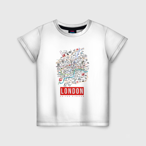Детская футболка 3D с принтом Лондон, вид спереди #2