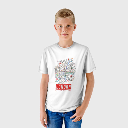 Детская футболка 3D с принтом Лондон, фото на моделе #1