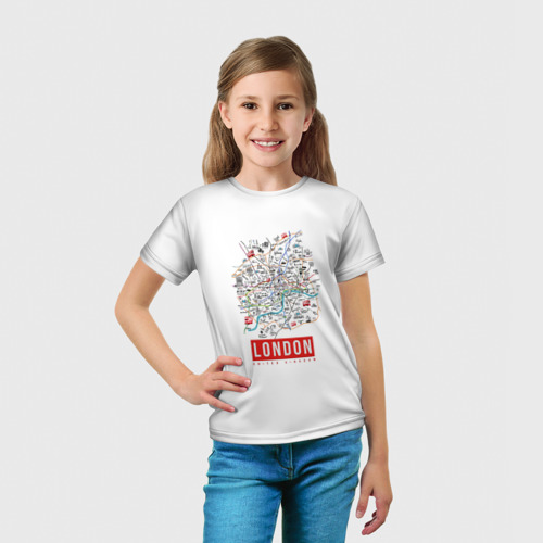 Детская футболка 3D с принтом Лондон, вид сбоку #3