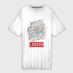 Платье-футболка 3D Лондон - карта