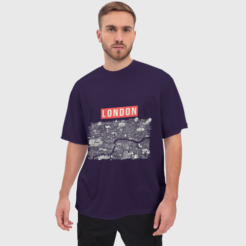 Мужская футболка oversize 3D London, цвет 3D печать - фото 3