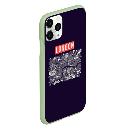 Чехол для iPhone 11 Pro матовый London, цвет салатовый - фото 3