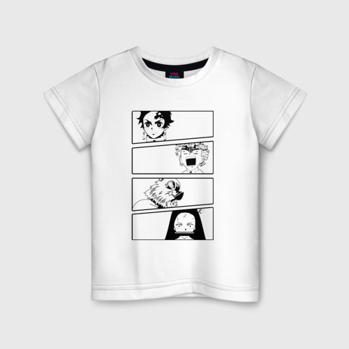 Детская футболка хлопок Клинок рассекающий демонов, цвет белый