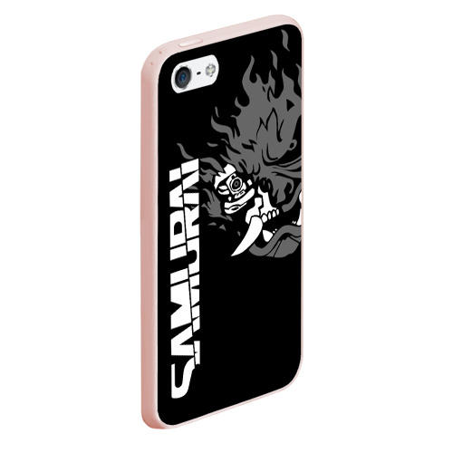 Чехол для iPhone 5/5S матовый Samurai 2077, цвет светло-розовый - фото 3