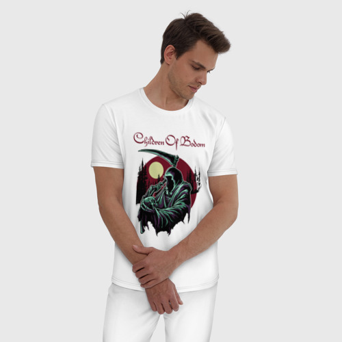 Мужская пижама хлопок Logo Children of Bodom, цвет белый - фото 3