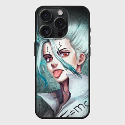 Чехол силиконовый для Apple iPhone 15 Pro матовый Доктор Стоун