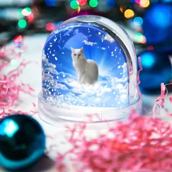 Игрушка Снежный шар Кот в облаках - фото 2