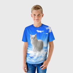 Детская футболка 3D Кот в облаках - фото 2