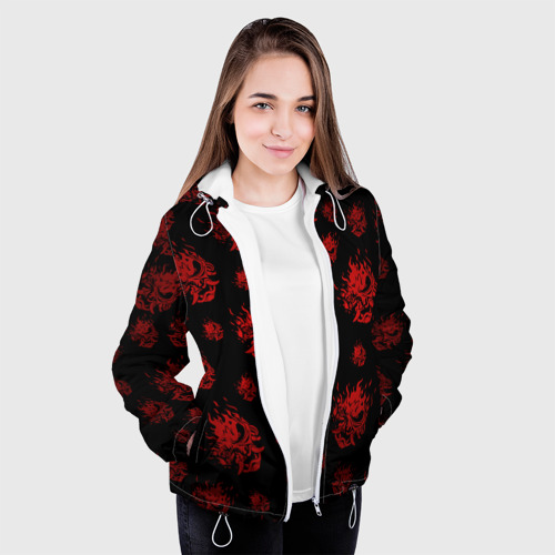Женская куртка 3D Samurai pattern - красный, цвет белый - фото 4