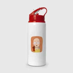 Бутылка для воды с трубочкой Сайтама one punch man