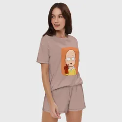 Женская пижама с шортиками хлопок Сайтама one punch man - фото 2