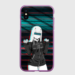 Чехол для iPhone XS Max матовый Zero Two Glitch