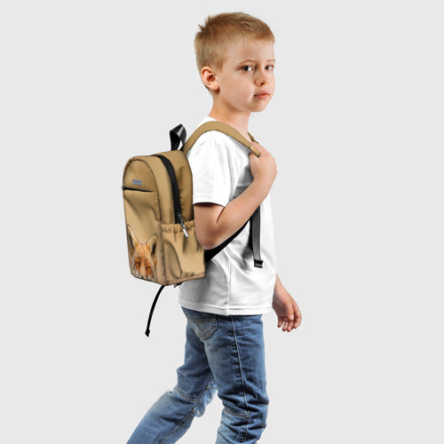 Детский рюкзак 3D с принтом Милая     исичка, вид сзади #1