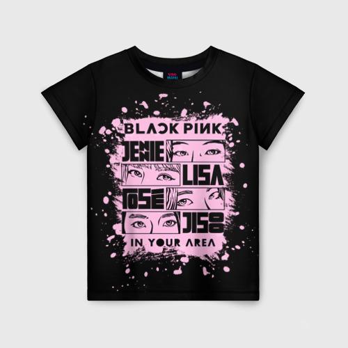 Детская футболка с принтом Blackpink, вид спереди №1