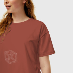 Женская футболка хлопок Oversize Невозможный куб - фото 2