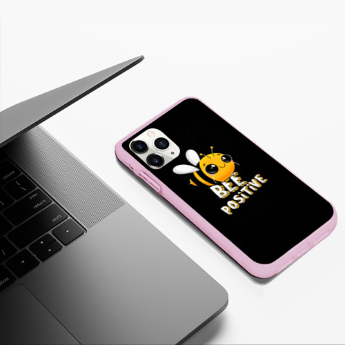 Чехол для iPhone 11 Pro Max матовый Пчёлка, цвет розовый - фото 5