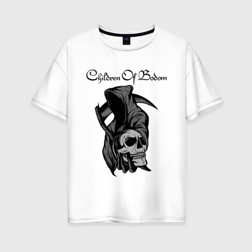 Женская футболка из хлопка оверсайз с принтом Children of Bodom, вид спереди №1