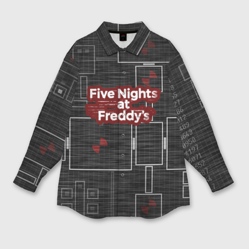 Мужская рубашка oversize 3D Five Nights At Freddy, цвет белый