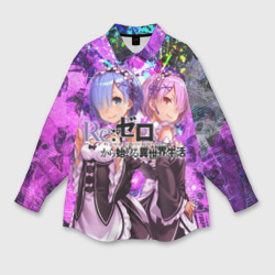 Женская рубашка oversize 3D Re:Zero Жизнь с нуля