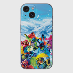 Чехол для iPhone 15 силиконовый с защитой камеры Палитра сноуборд