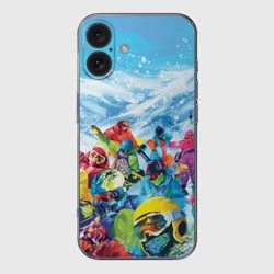 Чехол для iPhone 16 силиконовый с защитой камеры Палитра сноуборд