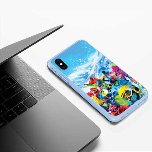 Чехол для iPhone XS Max матовый Палитра сноуборд, цвет голубой - фото 5