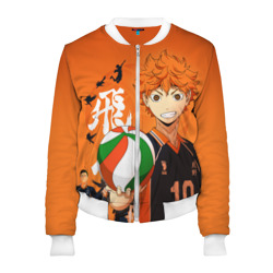 Женский бомбер 3D Волебольная команда из аниме Haikyuu!!