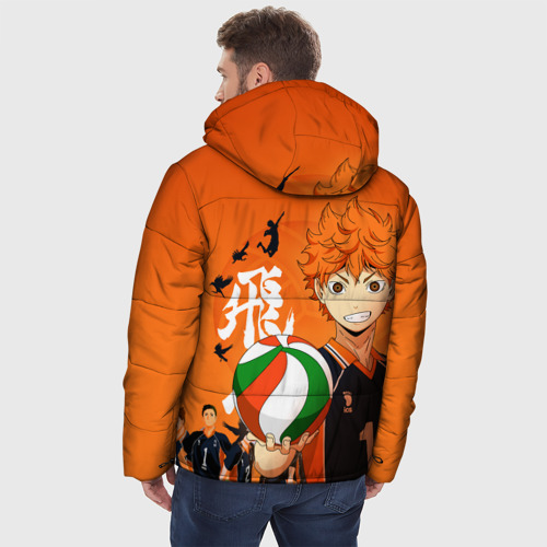 Мужская зимняя куртка 3D Волебольная команда из аниме Haikyuu!!, цвет черный - фото 4