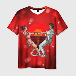 Мужская футболка 3D Влюблённые кружатся держась за руки