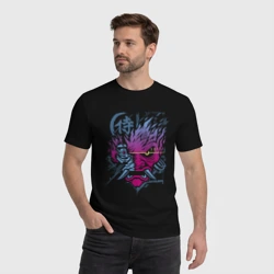 Мужская футболка хлопок Cyberpunk 2077 Геометрия - фото 2