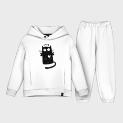 Детский костюм хлопок Oversize Влюбленный котик-ангел любви