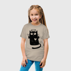 Детская футболка хлопок Влюбленный котик-ангел любви - фото 2