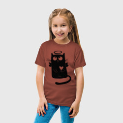 Детская футболка хлопок Влюбленный котик-ангел любви - фото 2