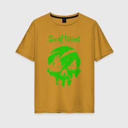 Женская футболка хлопок Oversize Sea Of Thieves Море Воров Зеленая