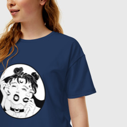Женская футболка хлопок Oversize Dark moon - фото 2