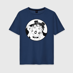 Женская футболка хлопок Oversize Dark moon